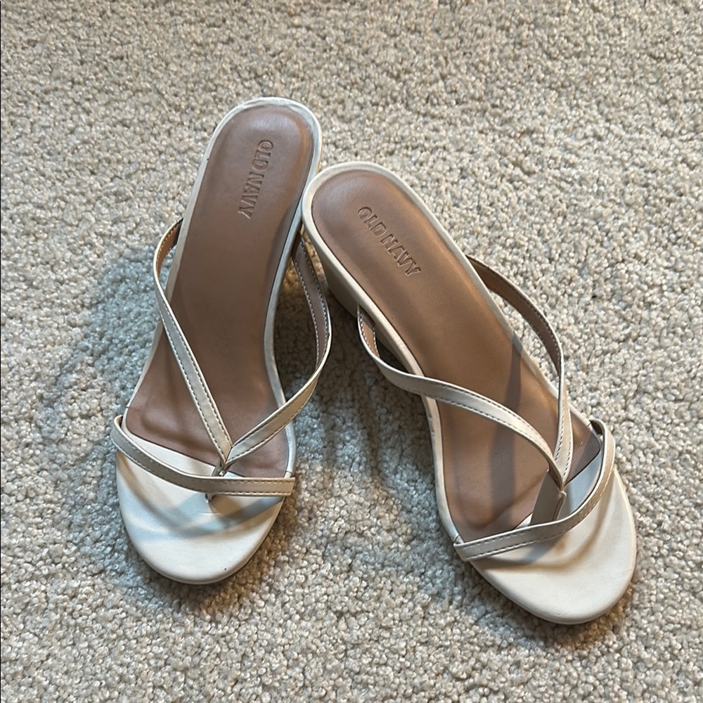 Old Navy Cream Sandals with Elegant Straps